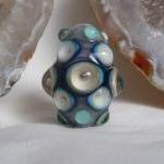 Handmade Glass Lampwork Bead - Blueberry Marble..