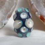 Handmade Glass Lampwork Bead - Blueberry Marble..